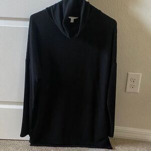 Black Time and True ribbed cowl neck tunic M